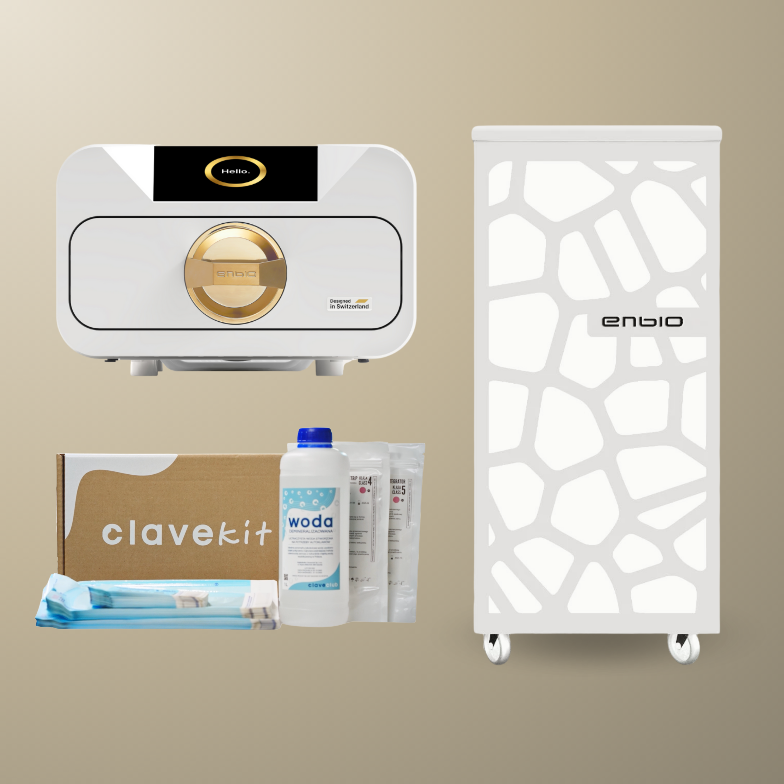 Zestaw Autoklaw Enbio S Beauty Edition (Klasa B) + Stolik Enbio Table