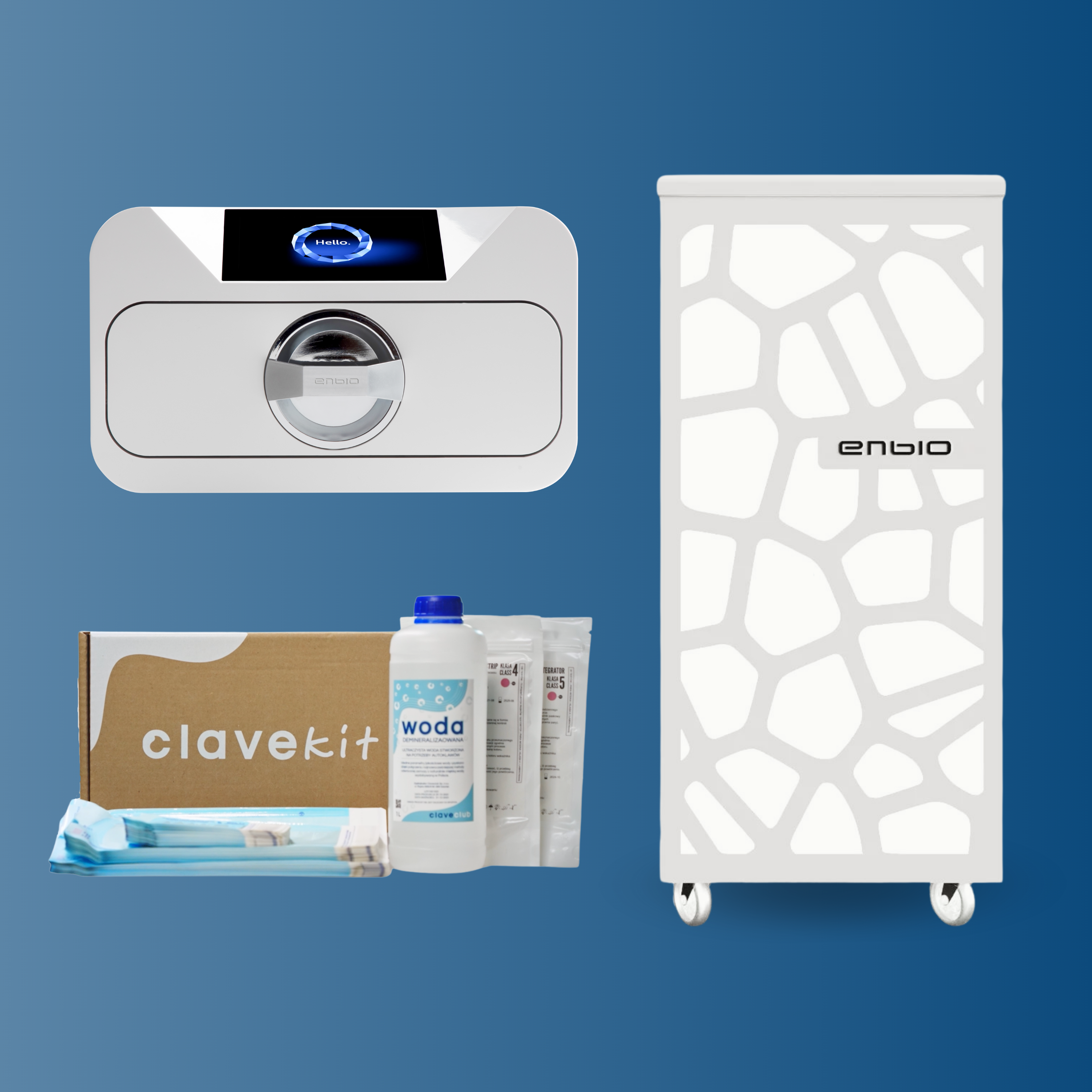 Enbio S 2024 + Stolik Enbio Table - LED Light autoklaw (Klasa B) + Certyfikat Bezpieczeństwa ENBIO+ Filtr Wody + Paszport Techniczny + ZESTAW STARTOWY GRATIS!
