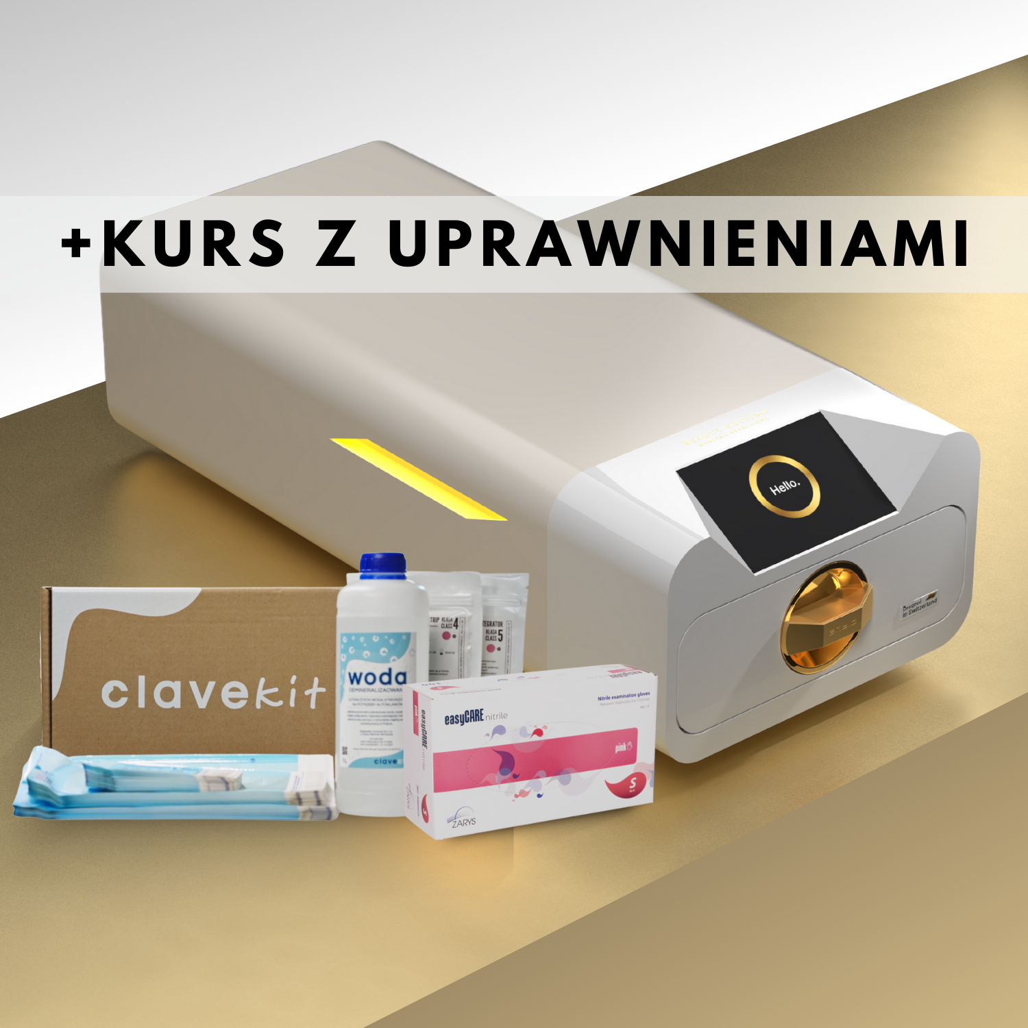 Autoklaw Enbio S Beauty Edition (Klasa B) + Kurs i Uprawnienia + Filtr Wody + Paszport Techniczny + ZESTAW STARTOWY GRATIS